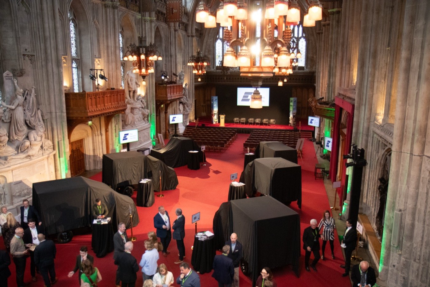 Aerial view of the event space at The Guildhall