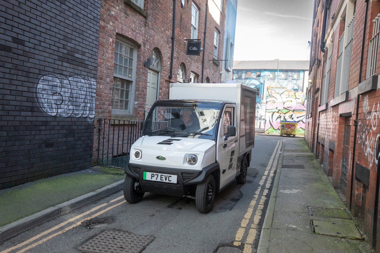 EVC CitySprint on Manchester's cobbled streets